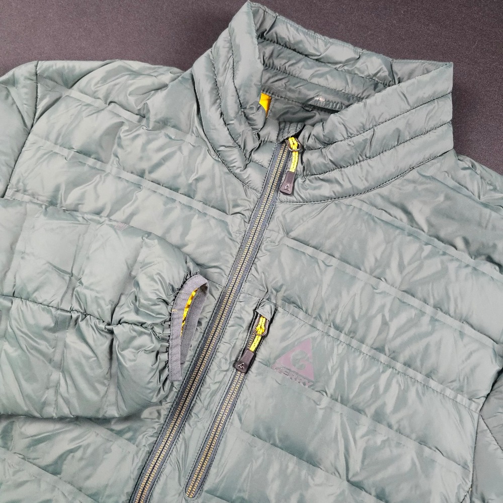 Gerry Mens Puffer Jacket Green Down Fill Quilted Full Zip Coat Large 1312065